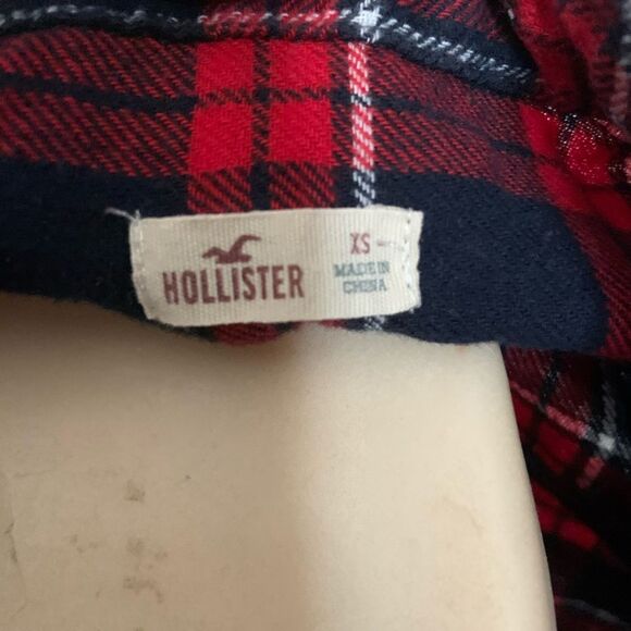 Hollister Women's Plaid Long Sleeve Button Down Shirt Blouse Top - Picture 4 of 4